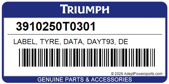 Triumph 3910250T0301 Label, Tyre, Data, Dayt93, De