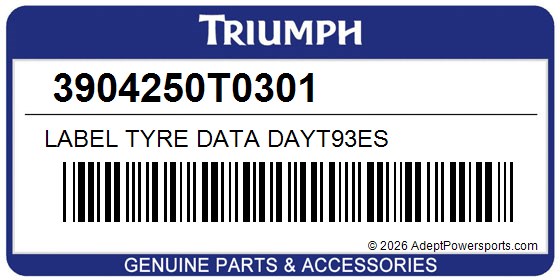 Triumph 3904250T0301 Label Tyre Data Dayt93es