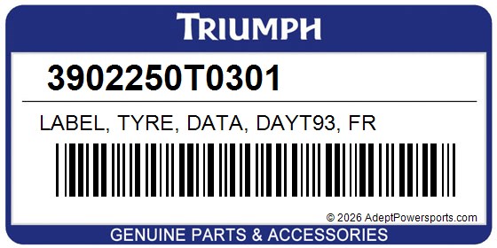 Triumph 3902250T0301 Label, Tyre, Data, Dayt93, Fr