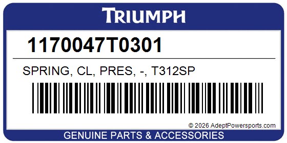 Triumph 1170047T0301 Spring, Cl, Pres, -, T312sp