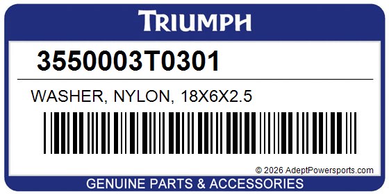 Triumph 3550003T0301 Washer, Nylon, 18X6x2.5