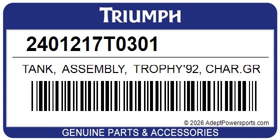 Triumph 2401217T0301 Tank, Assembly, Trophy'92, Char.Grey