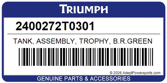 Triumph 2400272T0301 Tank, Assembly, Trophy, B.R.Green