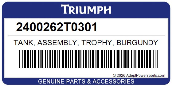 Triumph 2400262T0301 Tank, Assembly, Trophy, Burgundy