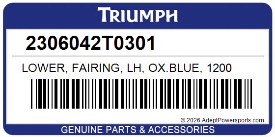 Triumph 2306042T0301 Lower, Fairing, Lh, Ox.Blue, 1200