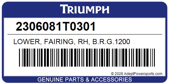 Triumph 2306081T0301 Lower, Fairing, Rh, B.R.G.1200