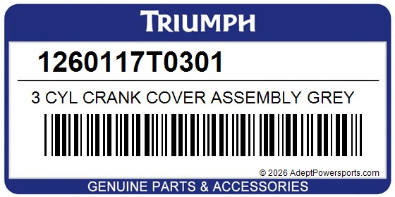Triumph 1260117T0301 3 Cyl Crank Cover Assembly Grey