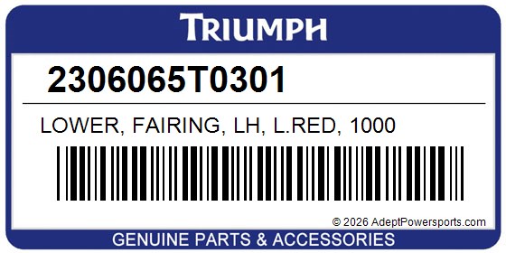 Triumph 2306065T0301 Lower, Fairing, Lh, L.Red, 1000
