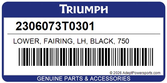 Triumph 2306073T0301 Lower, Fairing, Lh, Black, 750