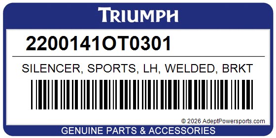 Triumph 2200141OT0301 Silencer, Sports, Lh, Welded, Brkt