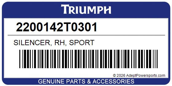 Triumph 2200142T0301 Silencer, Rh, Sport