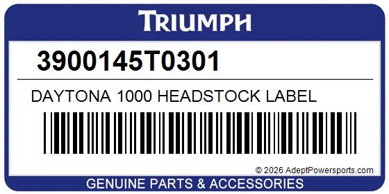Triumph 3900145T0301 Daytona 1000 Headstock Label