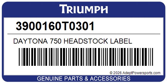Triumph 3900160T0301 Daytona 750 Headstock Label