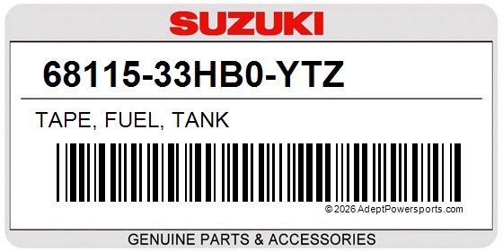 Suzuki 68115-33HB0-YTZ Tape, Fuel, Tank