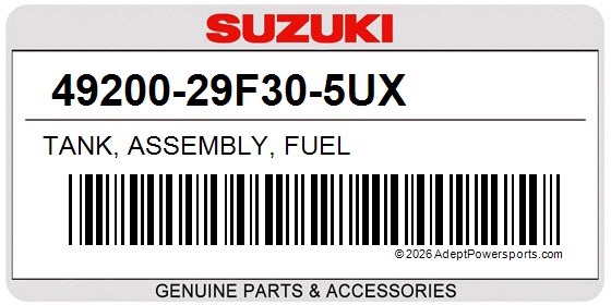 Suzuki 49200-29F30-5UX Tank, Assembly, Fuel