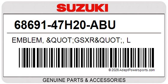 Suzuki 68691-47H20-ABU Emblem, &Quot;Gsxr&Quot;, L