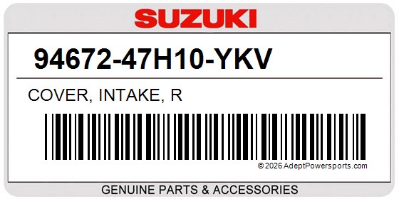 Suzuki 94672-47H10-YKV Cover, Intake, R