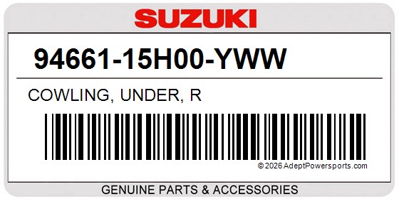 Suzuki 94661-15H00-YWW Cowling, Under, R
