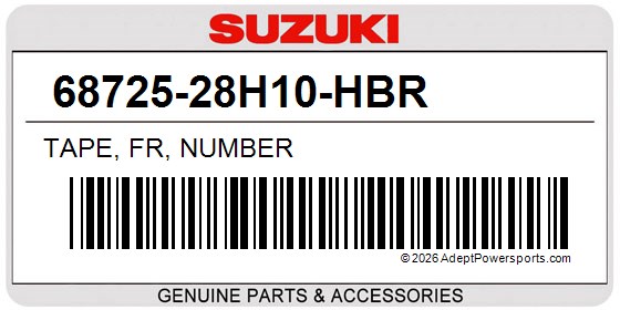 Suzuki 68725-28H10-HBR Tape, Fr, Number