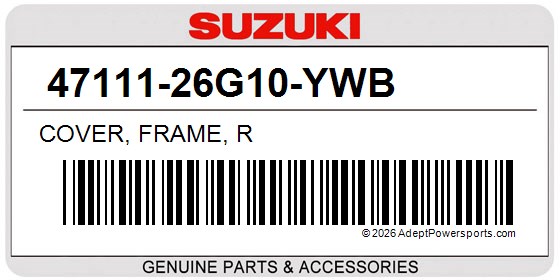 Suzuki 47111-26G10-YWB Cover, Frame, R