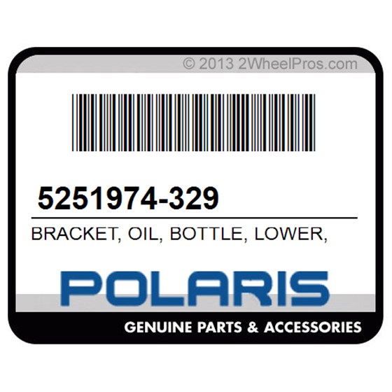 Polaris 5251974-329 Bracket, Oil, Bottle, Lower, Black