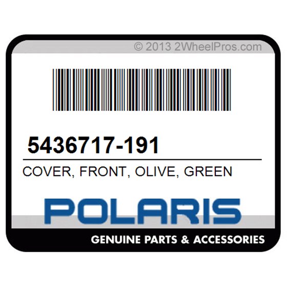 Polaris 5436717-191 Cover, Front, Olive, Green