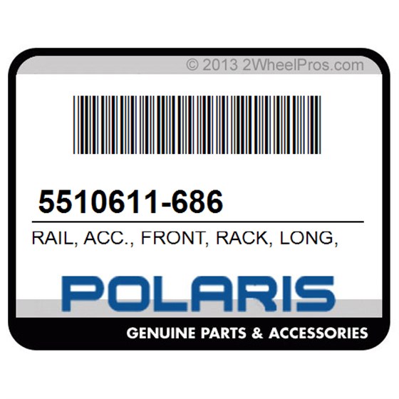 Polaris 5510611-686 Rail, Acc., Front, Rack, Long, Military, Tan