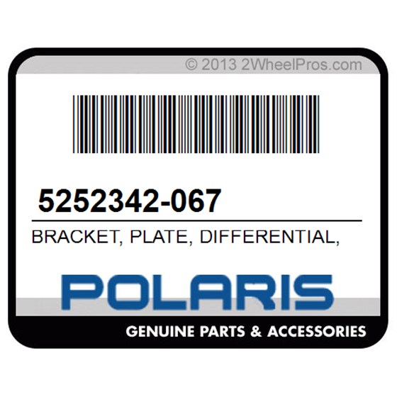 Polaris 5252342-067 Bracket, Plate, Differential, Mounting, Rear, Black