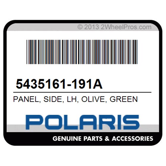 Polaris 5435161-191A Panel, Side, Lh, Olive, Green