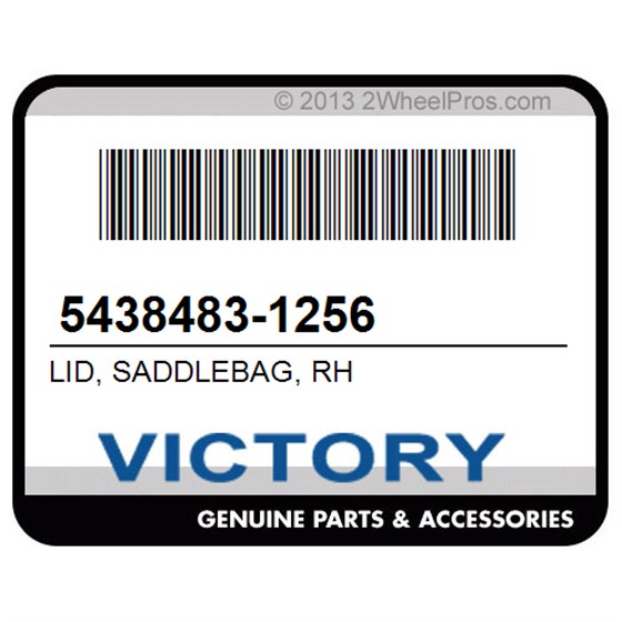 Victory 5438483-1256 Lid, Saddlebag, Rh