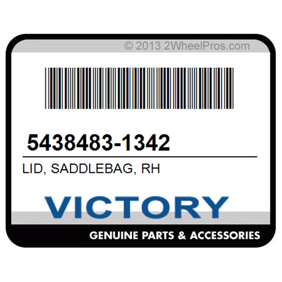 Victory 5438483-1342 Lid, Saddlebag, Rh