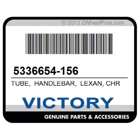 Victory 5336654-156 Tube, Handlebar, Lexan, Chrome