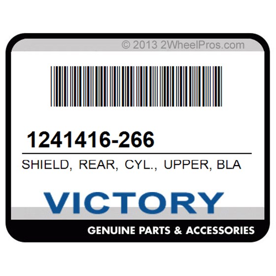 Victory 1241416-266 Shield, Rear, Cyl., Upper, Black