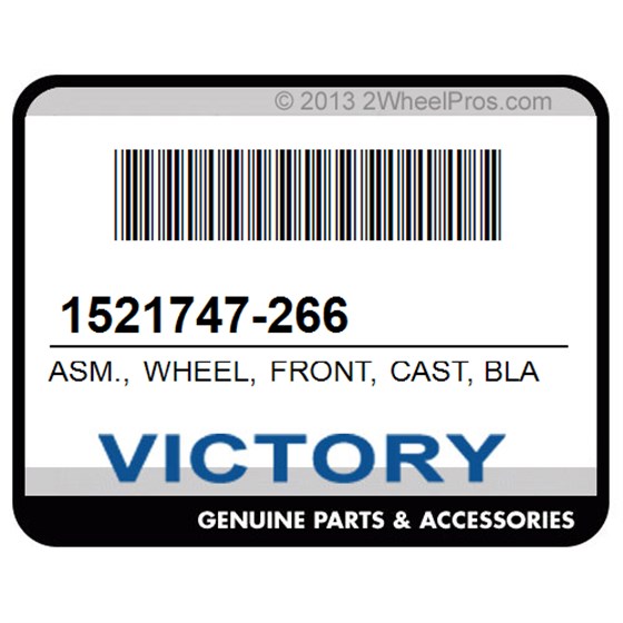 Victory 1521747-266 Asm., Wheel, Front, Cast, Black
