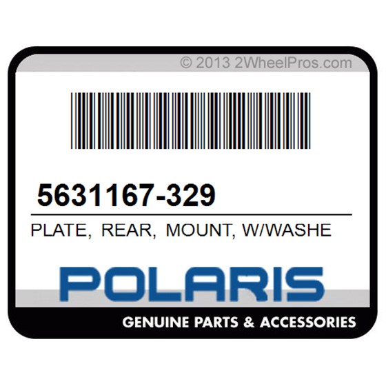 Polaris 5631167-329 Plate, Rear, Mount, W/Washer