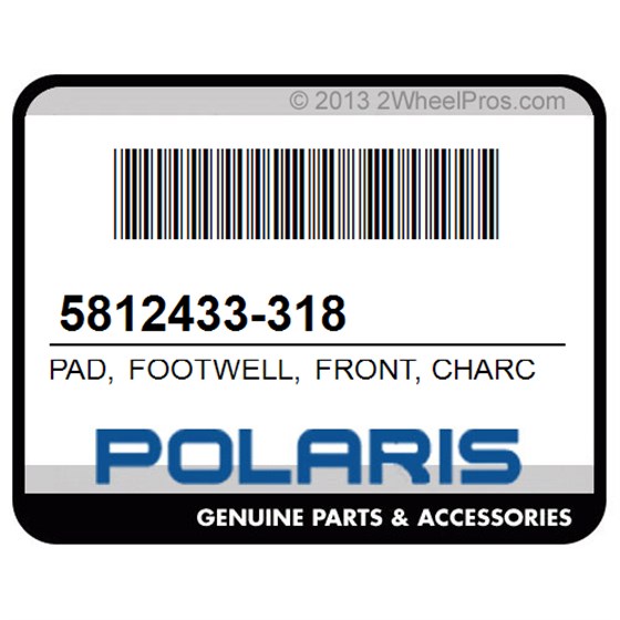 Polaris 5812433-318 Pad, Footwell, Front, Charcoal, Lh