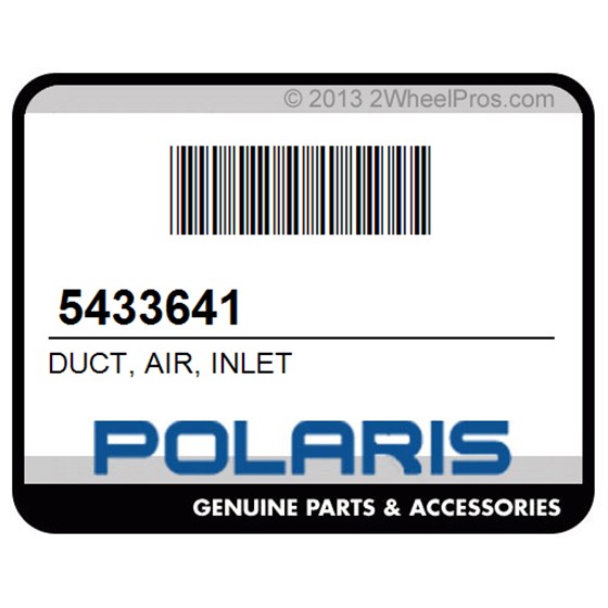 Polaris 5433641 Duct, Air, Inlet