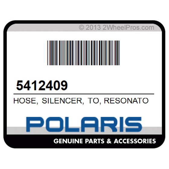 Polaris 5412409 Hose, Silencer, To, Resonator