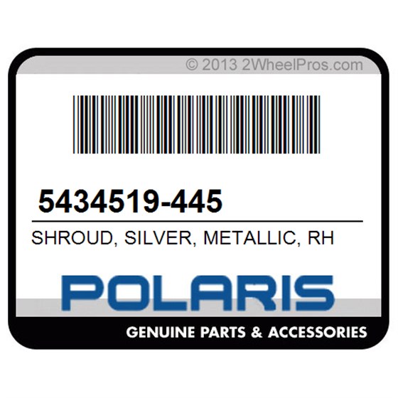 Polaris 5434519-445 Shroud, Silver, Metallic, Rh