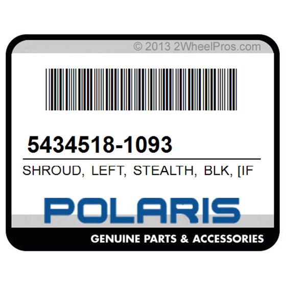 Polaris 5434518-1093 Shroud, Left, Stealth, Blk, [If]