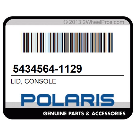 Polaris 5434564-1129 Lid, Console