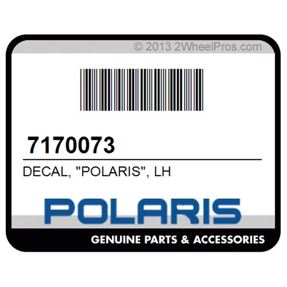Polaris 7170073 Decal, "Polaris", Lh