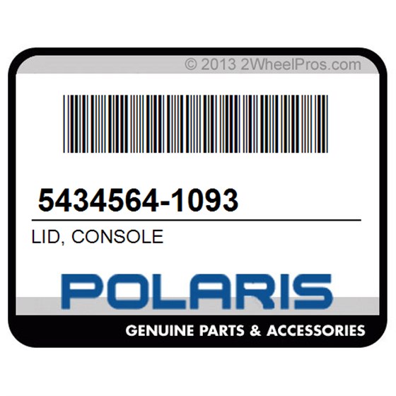 Polaris 5434564-1093 Lid, Console