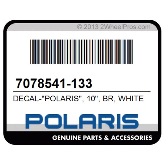 Polaris 7078541-133 Decal-"Polaris", 10", Br, White