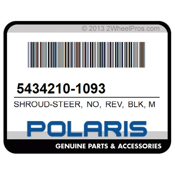Polaris 5434210-1093 Shroud-Steer, No, Rev, Blk, Met