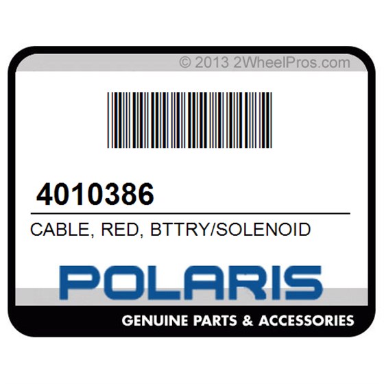 Polaris 4010386 Cable, Red, Bttry/Solenoid