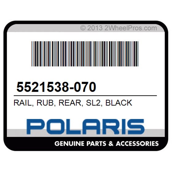 Polaris 5521538-070 Rail, Rub, Rear, Sl2, Black