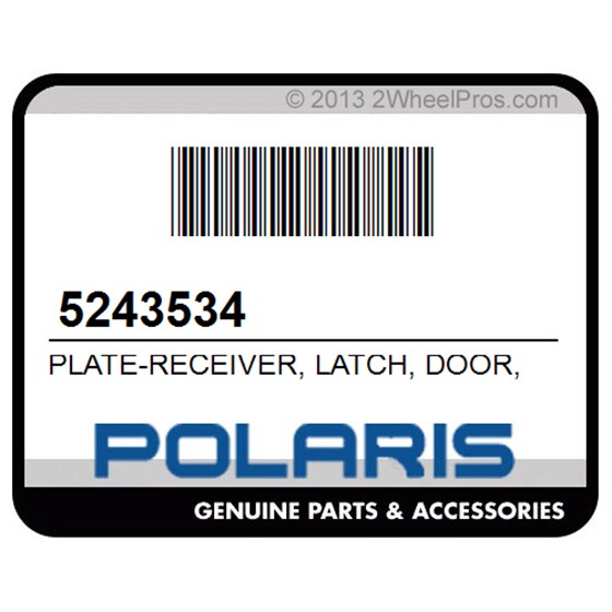Polaris 5243534 Plate-Receiver, Latch, Door, Sl/G