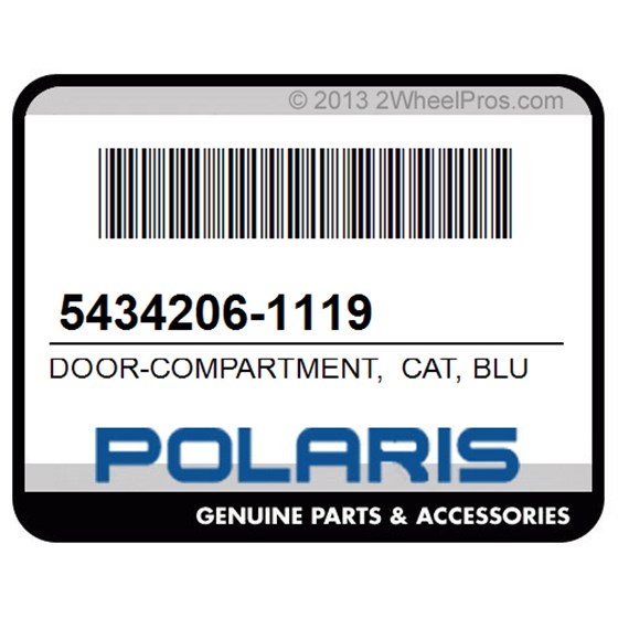 Polaris 5434206-1119 Door-Compartment, Cat, Blue, Met
