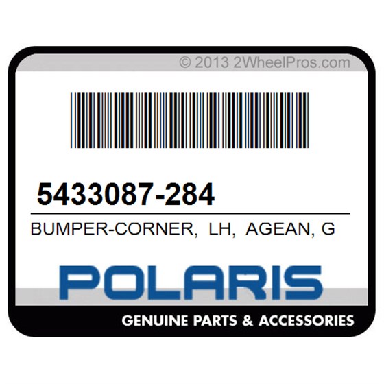 Polaris 5433087-284 Bumper-Corner, Lh, Agean, Gr